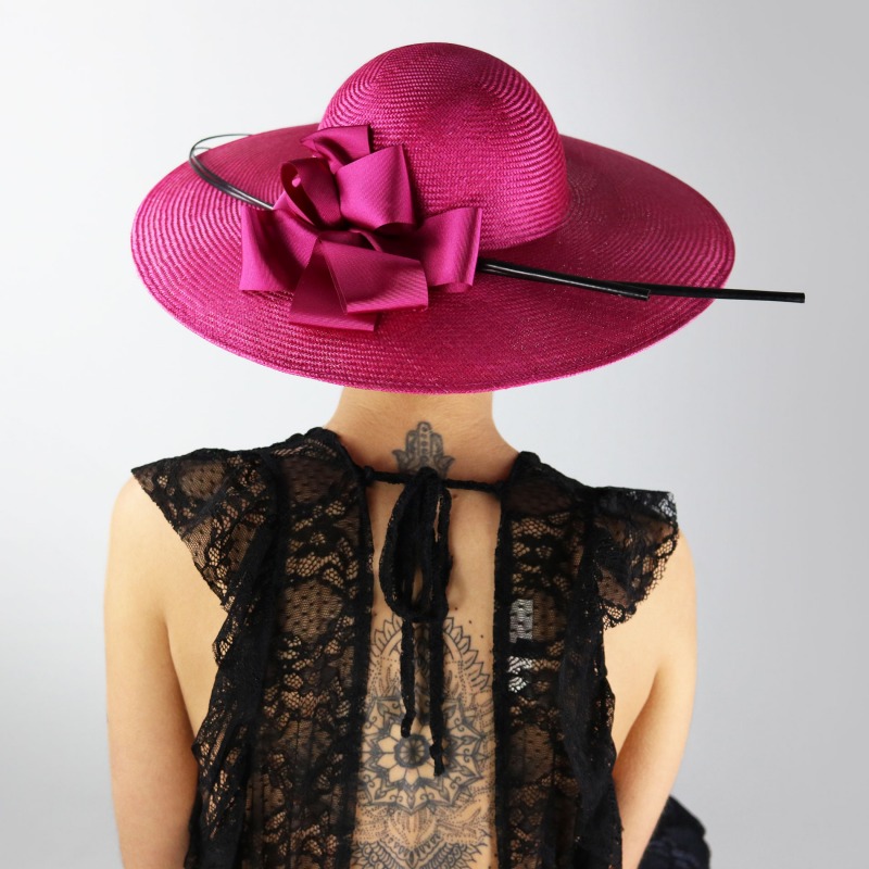 Cappello da cerimonia fucsia con fiocco | Complit