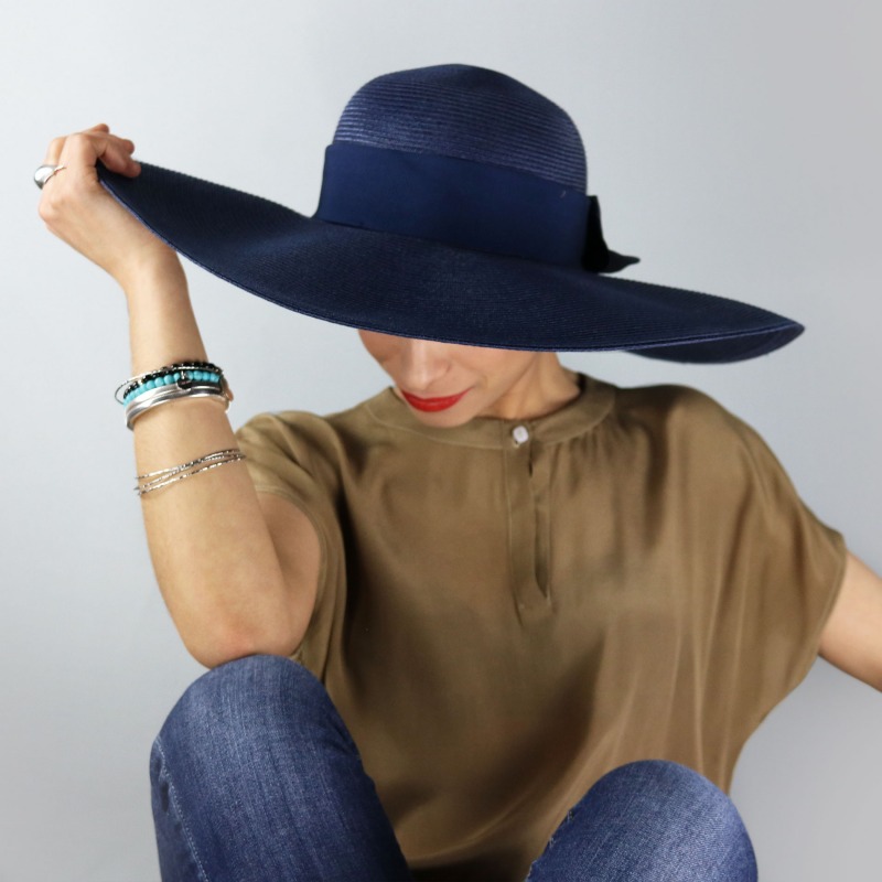 Cappello a falda larga blu | Complit