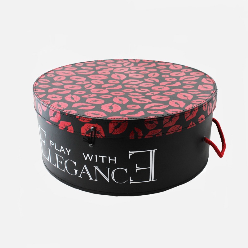 Kiss print Hat box - Large Size 30 cm