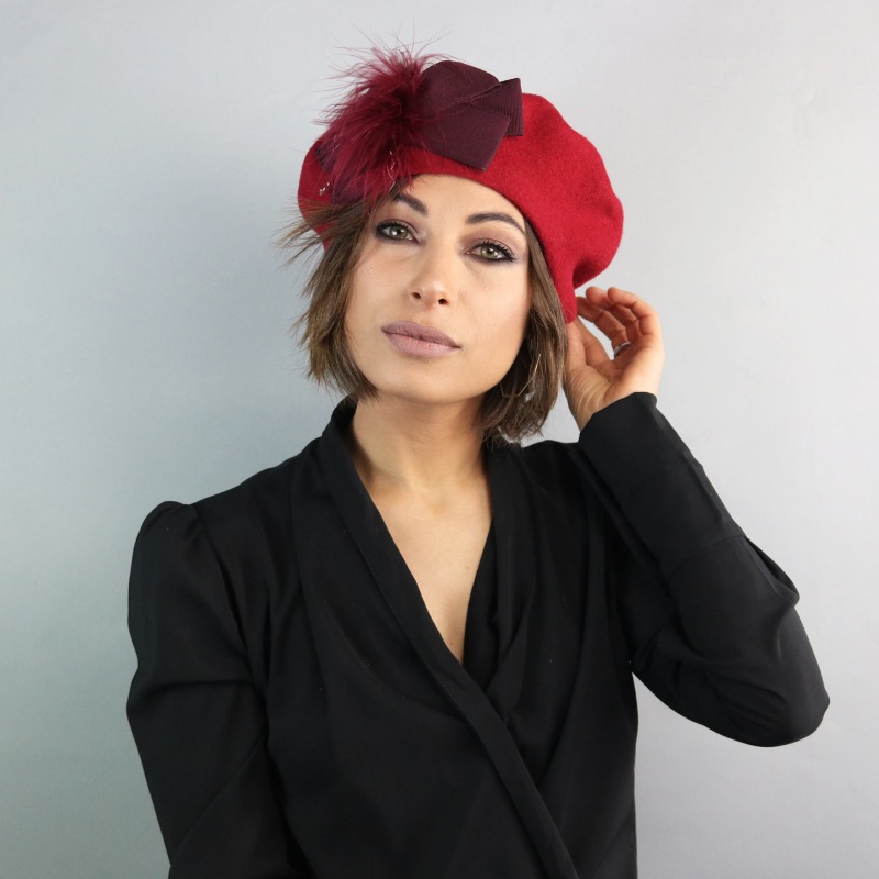 Wool beret basque Girsu | Woman's red hat | Complit