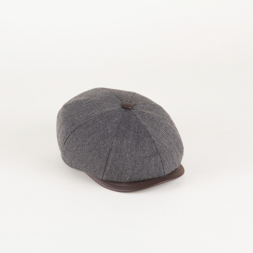 Men's flat coppola in herringbone fabric 2