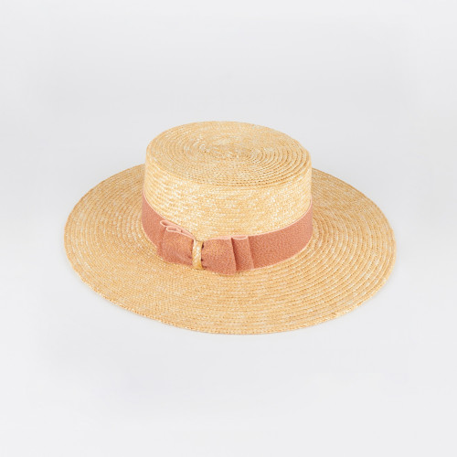 Women's straw hat with lurex bow 2