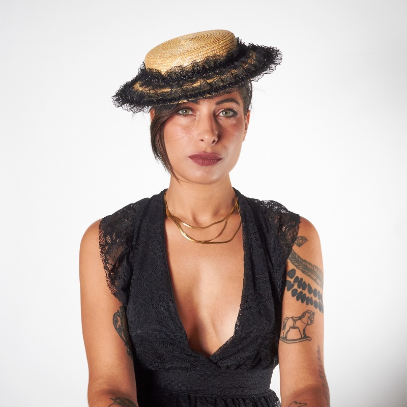 Elegant straw fascinator Solianne | Complit