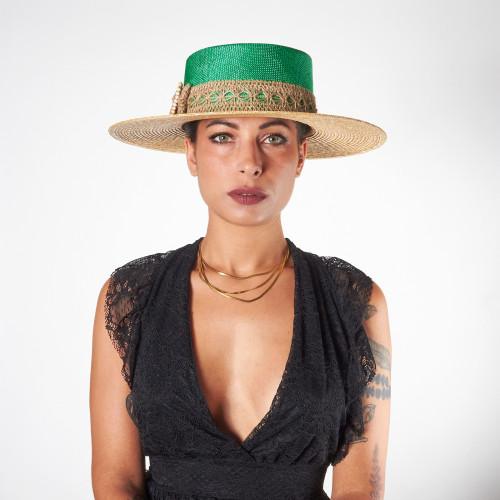 Cappello Paglia Donna Tesa Larga, Con Mentoniera, Protezione UV, Beige, Unisex