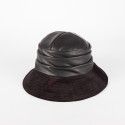 Women's Winter Bucket Hat – Eco-leather & Velvet
