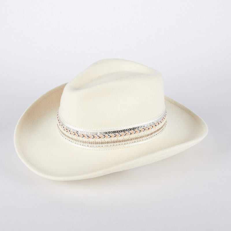 Cappello Cowboy Donna in Feltro con Paillettes