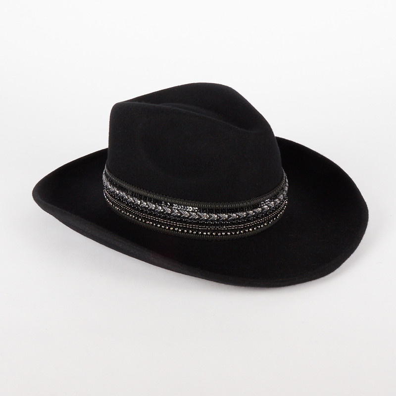Cappello Cowboy Donna in Feltro con Paillettes