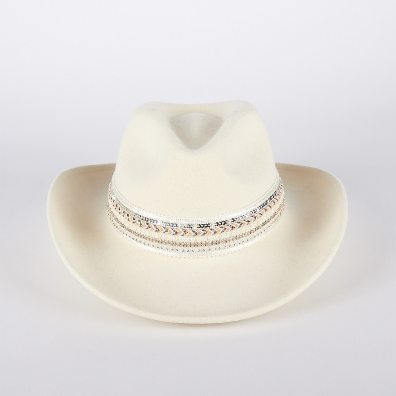 Cappello Cowboy Donna in Feltro con Paillettes