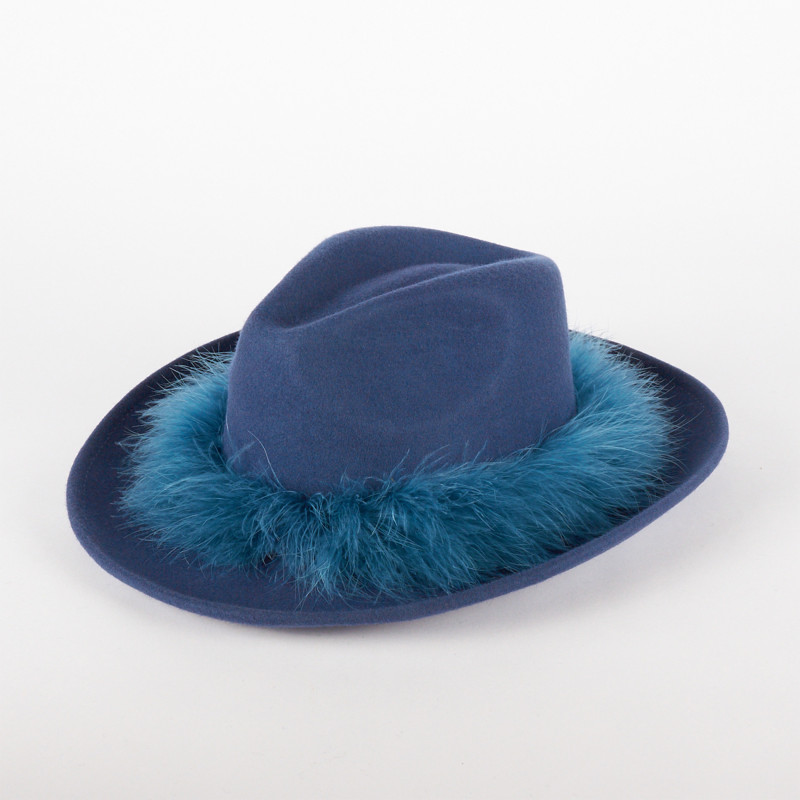 Cappello Cowboy Donna in Lana con Piume – Made in Italy
