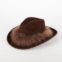 Cappello Cowboy Donna in Lana con Piume – Made in Italy