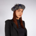 Basco donna in lana con fiocco e piume | Complit