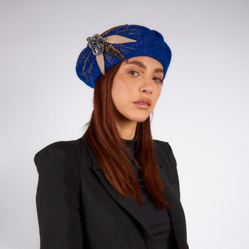 Basco donna animalier in lana – Made in Italy