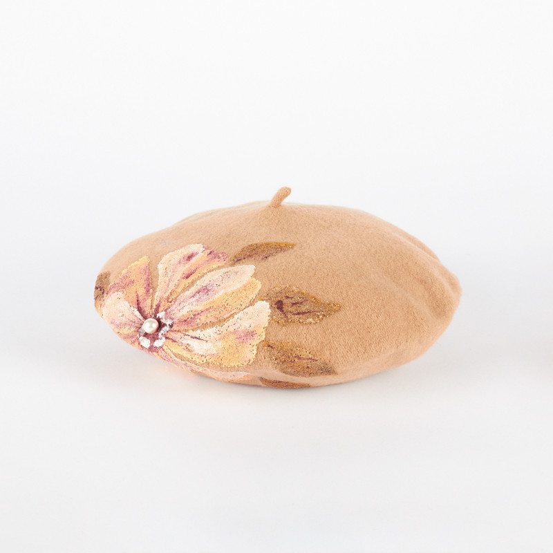 Basco donna in lana con perle e fiore | Complit