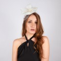 Ivory sinamay fascinator | Complit