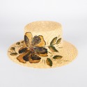 Straw hat with floral decoration | Complit