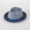 Two-tone braided fedora hat with strap