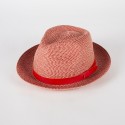 Two-tone braided fedora hat with strap