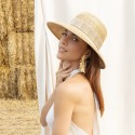 Straw hat with jacquard ribbon | Complit