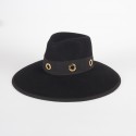 Cappello da donna a falda larga con occhielli dorati