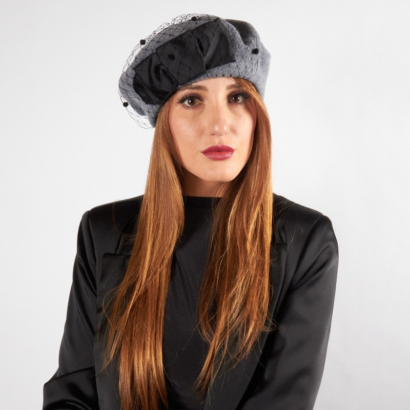 Women’s Beret with Veil and Maxi Bow | Complit