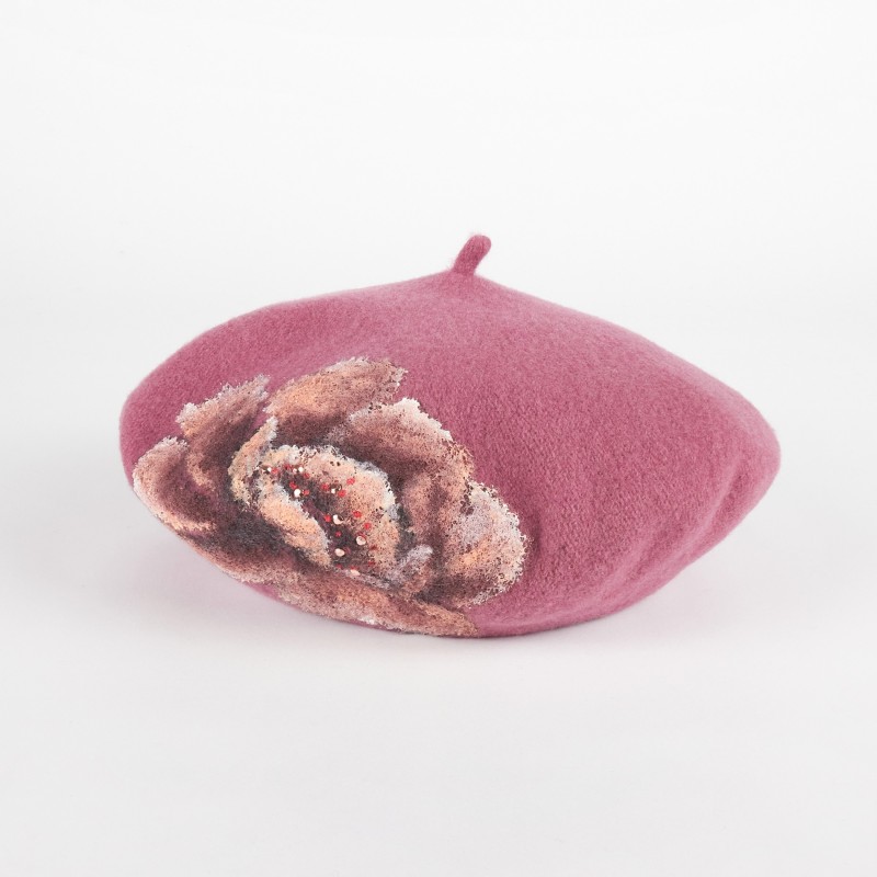 Hand-Painted Women’s Beret with Rhinestones | Complit