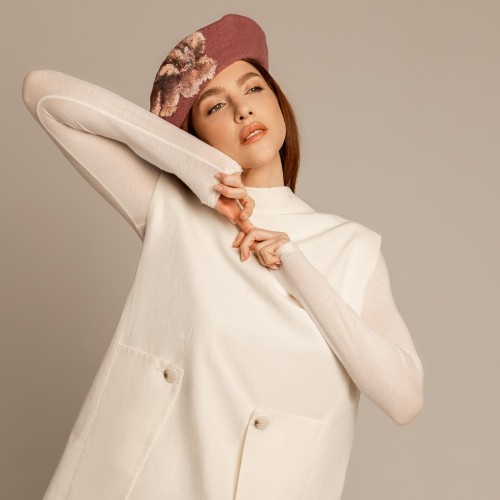 Hand-Painted Women’s Beret with Rhinestones | Complit