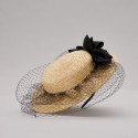 Fascinator straw hat with veil| Complit