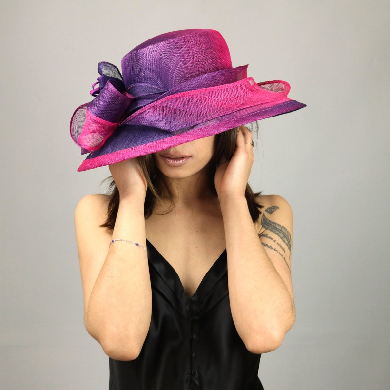 Cappello per cerimonia fucsia - Angie