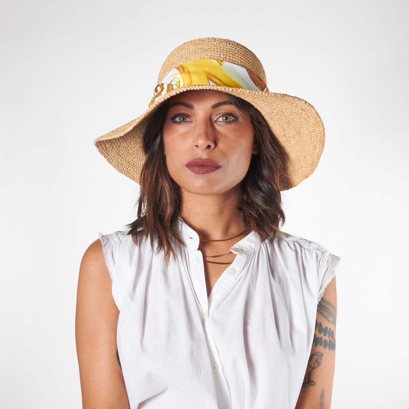 Cappello da donna in rafia crochet Olivien