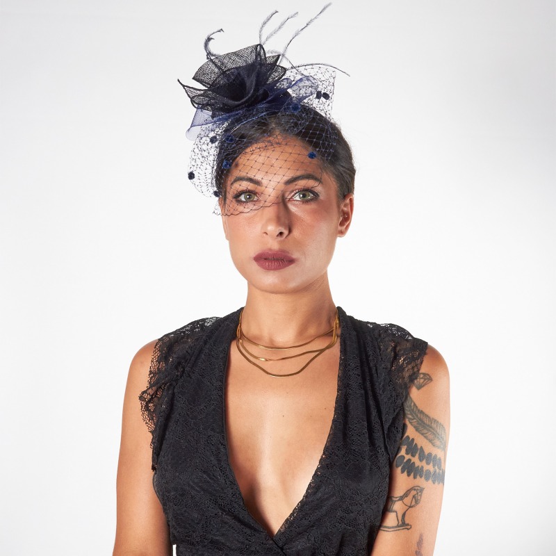 Fascinator da cerimonia con veletta | Complit